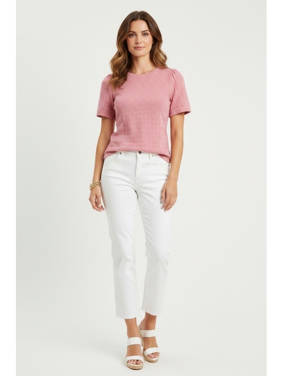 Umgee Tops - Umgee Oversized Pink Textured Puff Sleeve Knit Top Blouse - Size Small (EUC)
